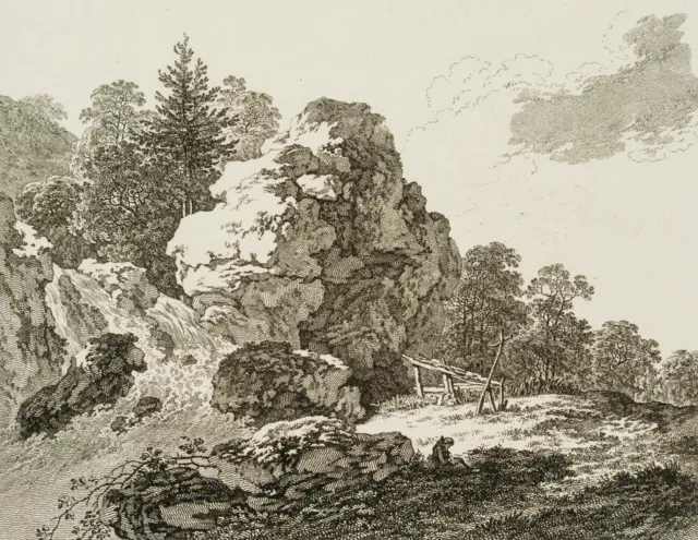 Romantisches Landschaftsbild, Rad. Klassizismus Landschaft Unbekannt (18.Jhd)