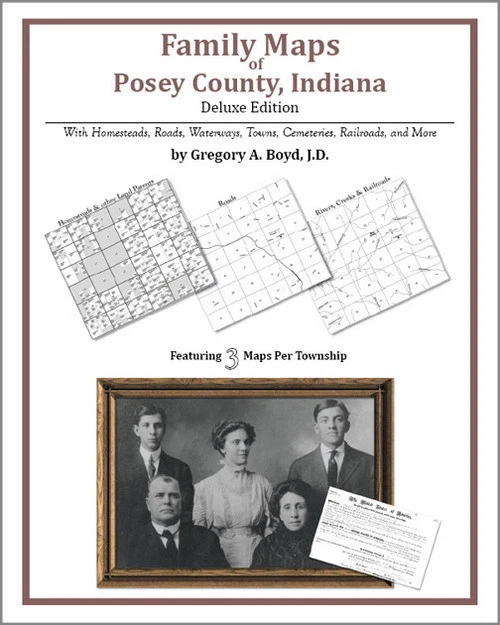FAMILY MAPS POSEY County Indiana Genealogy Plat History £25.11