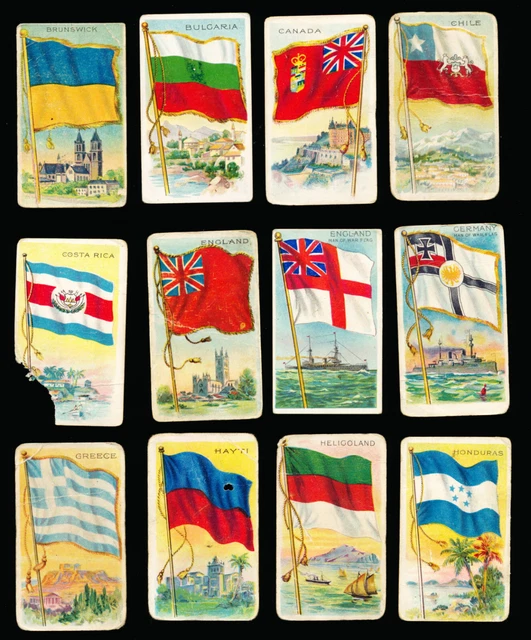 1909 T59 Flags - Lot of 41 tobacco cards - mixed backs - all poor condition