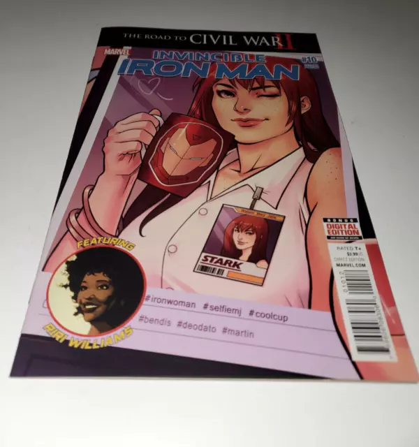 Invincible Iron Man #10 2016 Vf+/Nm 2Nd App Of Riri Williams!!  2Nd Print !!