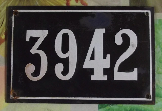 Grande Old Black French House Number 3942 Door Gate da Parete Piatto D Metallo+
