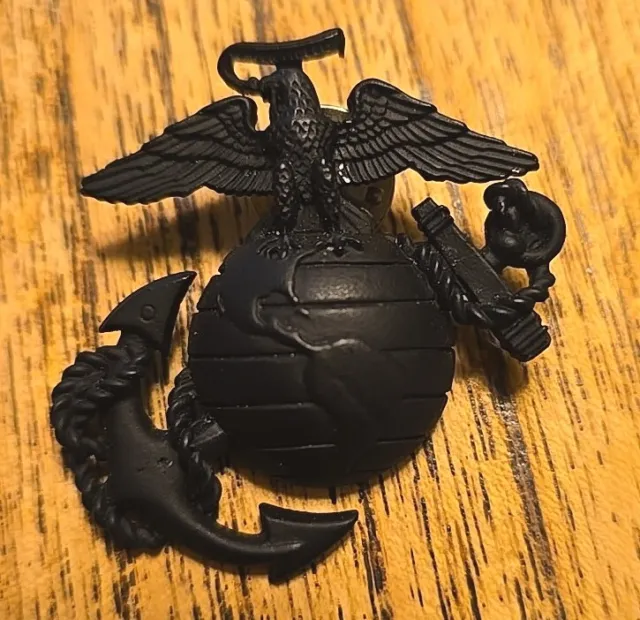 Ega Black Eagle Globe & Anchor Hat Pin Made In Us Marines Veteran Gift Fmf Wow