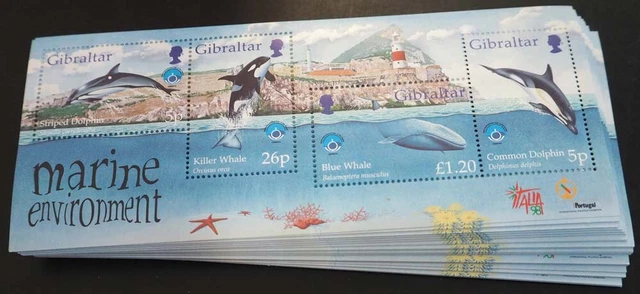 1998 Gibraltar; 100 Blocks Jahr des Ozeans, postfrisch/MNH, Bl. 34, ME 600,-