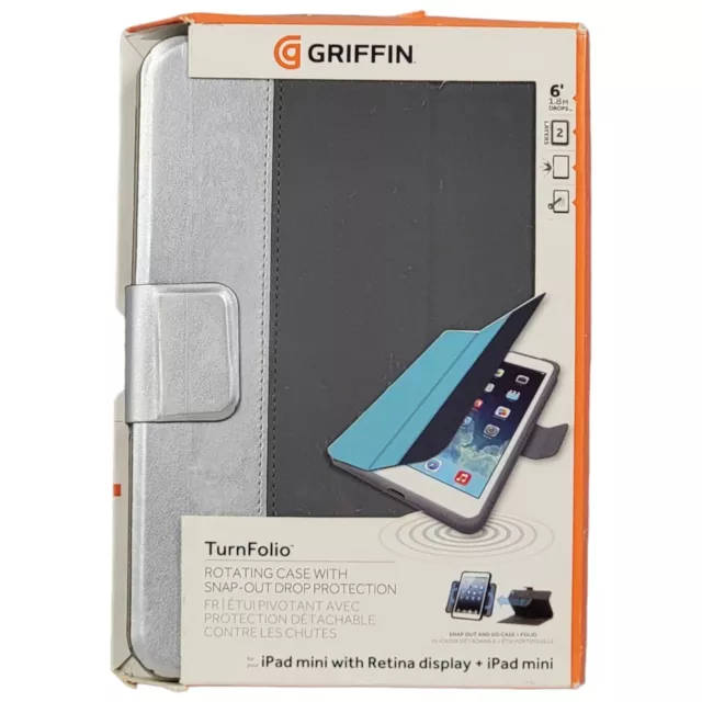 Griffin TurnFolio Rotating Case w Snap-Out Drop Protection for iPad Mini