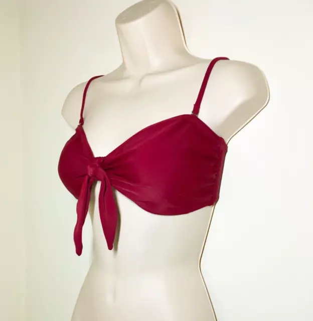 Old Navy L Tie Bandeau Bikini Swim Top Women's Burgundy Wine NWOT 2