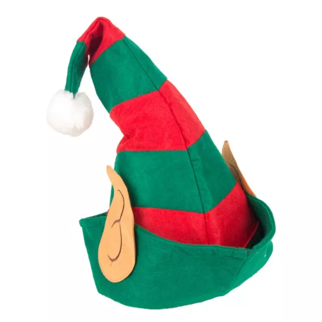 Adults Christmas Elf Hat Xmas Party Funny Santa Helper Red and Green Striped Hat 3