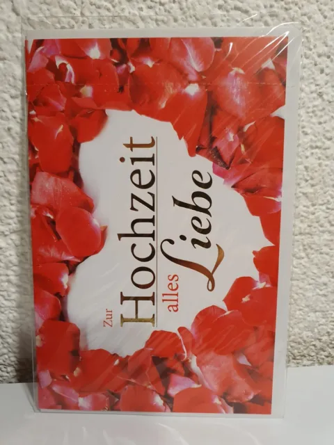 Zur Hochzeit alles Liebe - Karte + Umschlag (NEU)