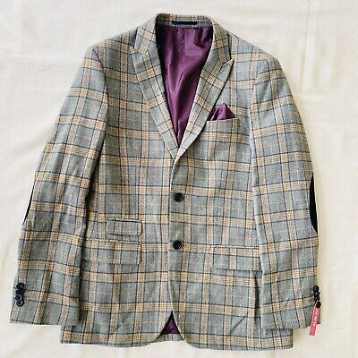 Isaac Mizrahi Big Boys Sports Blazer Plaid Jacket Slim Fit Elegant Longsleeve 20