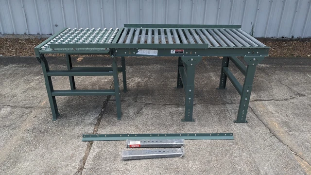 Uline Gravity Roller Conveyor 36" x 5', 30" x 3' Ball Transfer Table