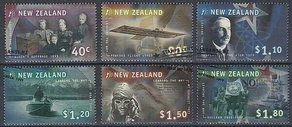 New Zealand Used Set (6) Leading The Way (Id:nzs1590U)