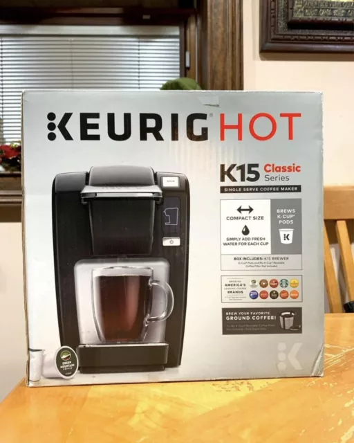 Open Box Keurig HOT K15 Single-serve K-cup Coffee Maker Classic Series Black