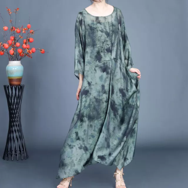 Women Spring/Summer Dress Loose Irregular Long Skirt Cotton Sling Two Piece Set 2