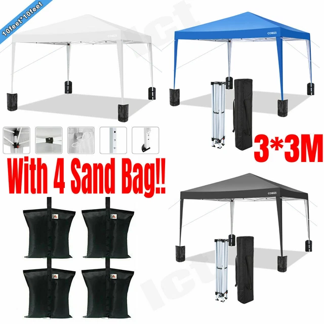 3x3m Pavillon Faltpavillon Wasserdicht Popup Gartenpavillon Partyzelt UV-Schutz