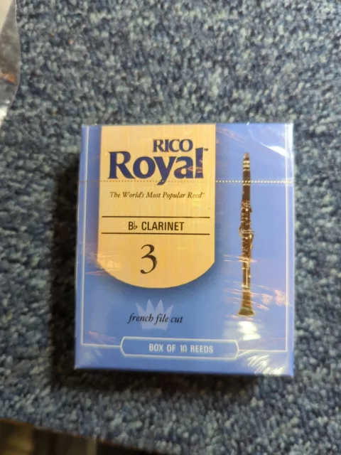 Rico Royal RCB1030 3.0 Strength Reeds for Bb Clarinet -  Box of 10