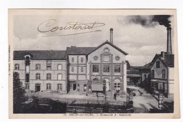 2 CPA 10 - ARCIS-sur-AUBE - Brasserie A. Schmidt vers 1900