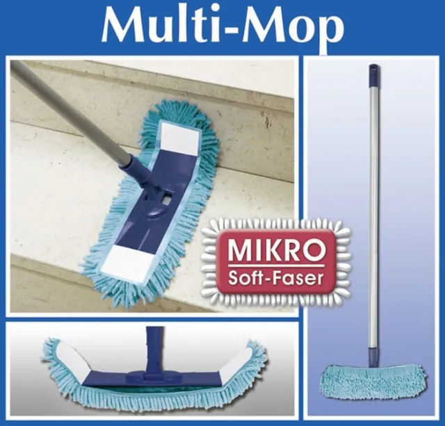 WENKO Chenille Microfaser Flexibler Mop | Wischmop Set | Bodenwischer Mikrofaser