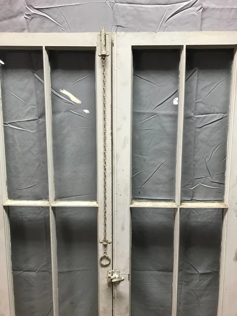 Antique Pair 6 Lite Casement Window 16x61 Vintage Shabby White Old Chic 159-23B 4