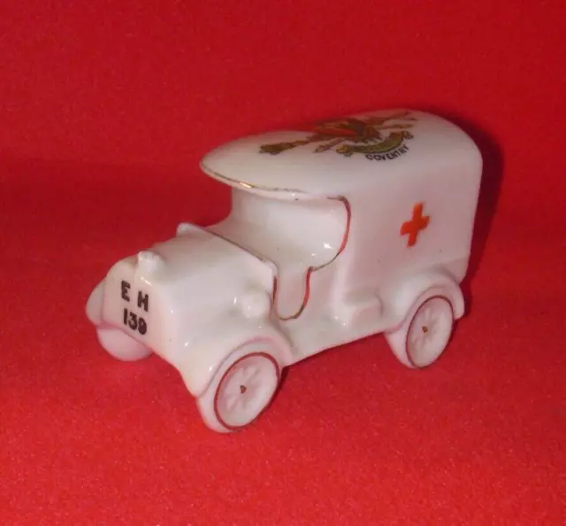 Arcadian Crested China WW1 Ambulance EH139 Coventry Crest