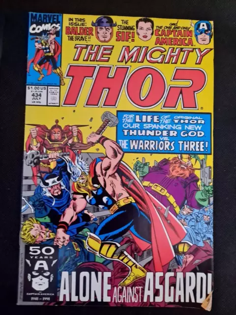 MARVEL COMICS 434 JULY THE MIGHTY THOR COMIC BOOK!    e8382UXX