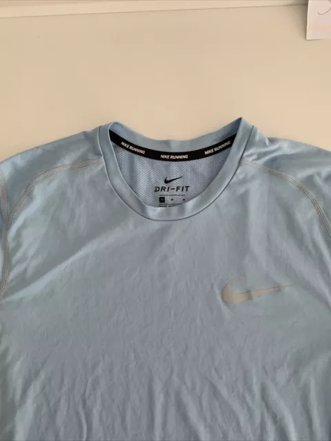 NIKE DRI-FIT RUNNING Top - Size Medium - Pale Blue - Great Condition - Men’s