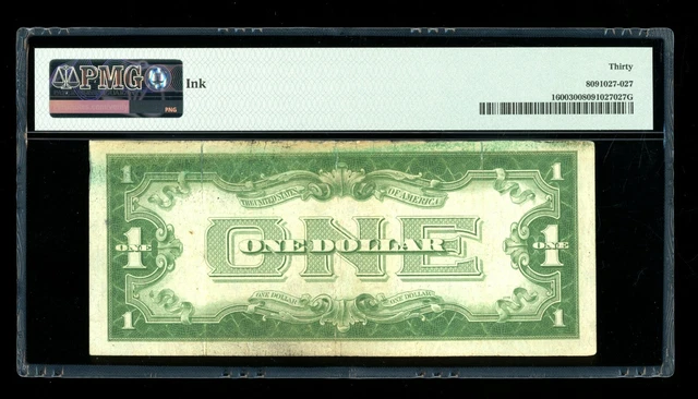 DBR 1928 $1 Silver Fr. 1600 FA Block PMG 30 Serial F72615327A 2