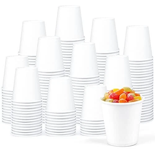 3oz White Paper Cups, 300 Pack Bathroom Cups Disposable, Small Mouthwash Cups
