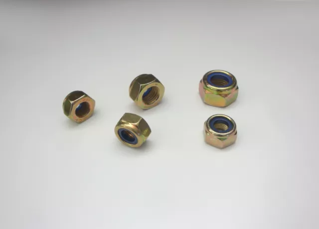 Safety Nuts 10.9 Yellow Galvanised Control And Fine Thread din 985 Lock Nut