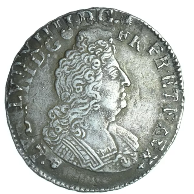 Louis XIV Demi écu aux 8 L 1704 T Nantes