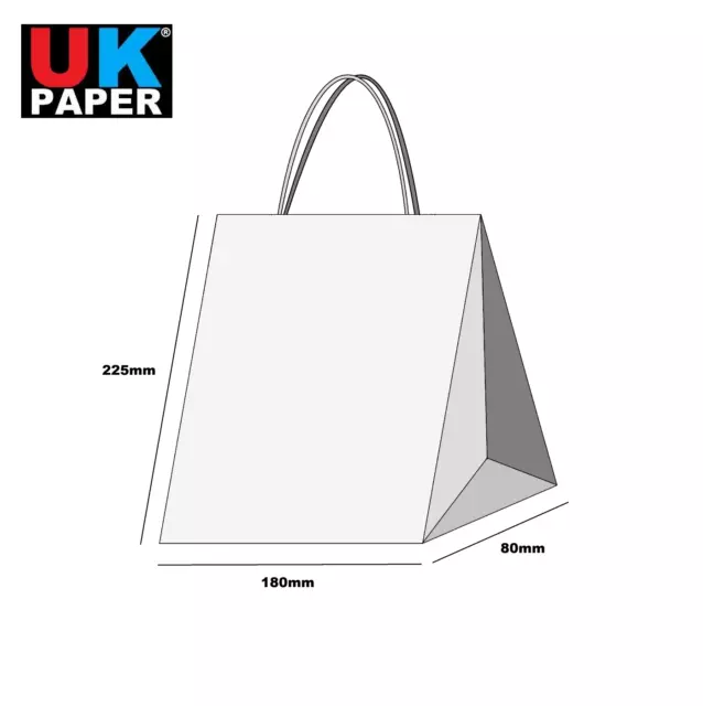 Paper Bags With Handles Small To Extra Large Brown White Carrier Gift Sweet Loot