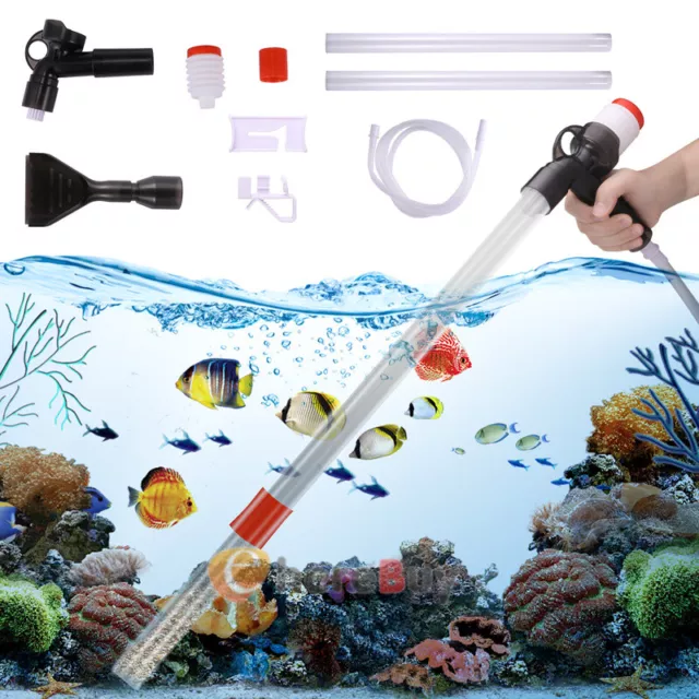 Electric 5in1 Aquarium Fish Tank Siphon Pump Vacuum Gravel Water Filter Cleaner