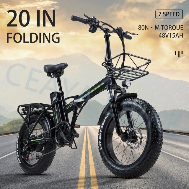 Bicicletta pieghevole bici elettrica 20 pollici e-bike 48V 40KM/H adulti Pedelec e-MTB