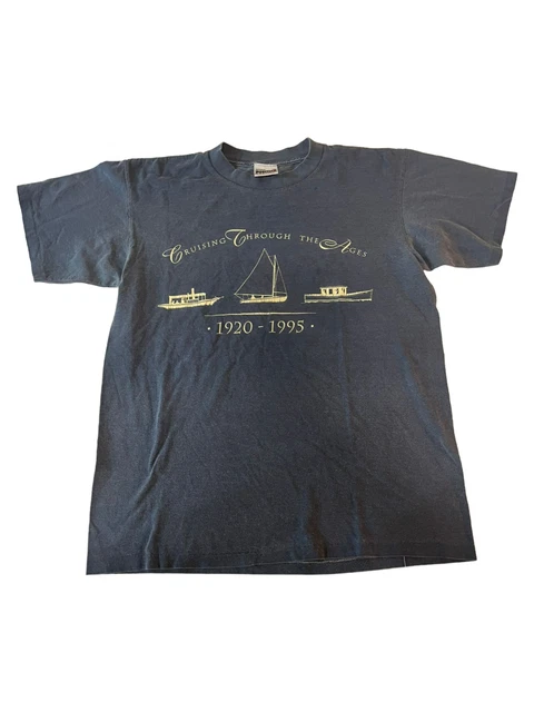 Cruising Through the Age  1920 To 1995  Ontario Canada Vintage Blue T-Shirt