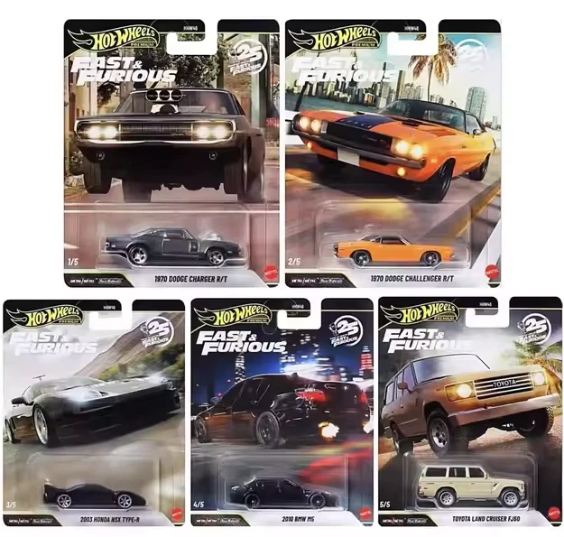 LO ÚLTIMO RUEDAS Premium Fast & Furious Set 5 Autos HNW46-979Q