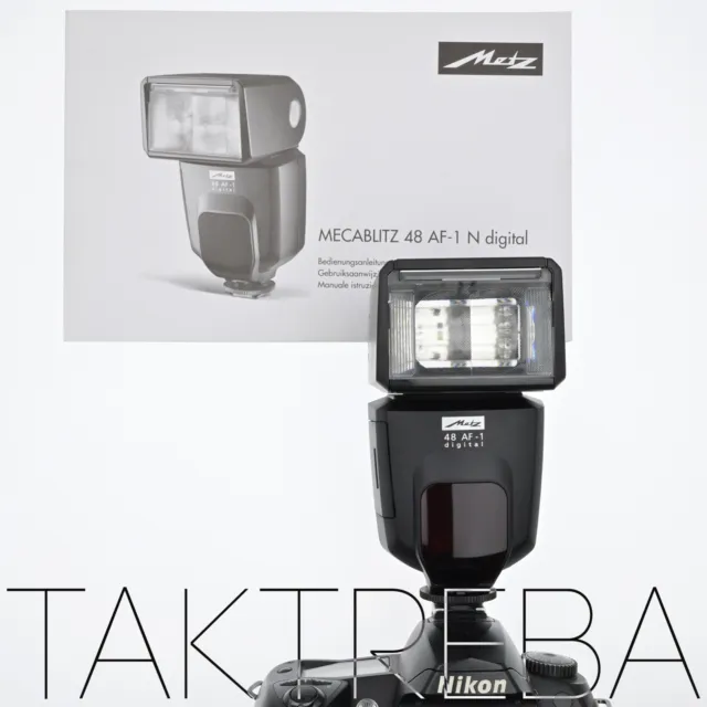 New NOS Metz Mecablitz 48 AF-1 Digital Shoe Mount Flash For Nikon