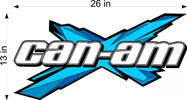 CAN-AM X Logo / BLUE / 26" ATV Vinyl Vehicle Graphic UTV Decal