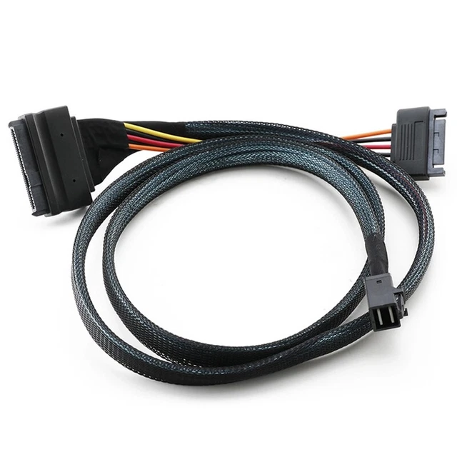 0.5M/1.5Ft Mini SFF 8643 to U.2 SFF-8639 Cable with 15 Pin Female SATA CM9Q1