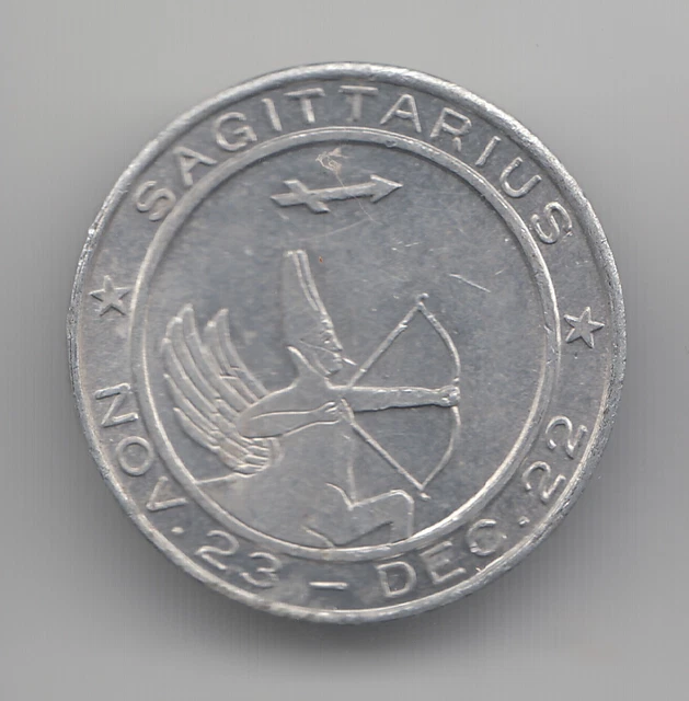 Sagittarius astrological sign Nov 23 - Dec 22 Luck Day Quick Thinker token 950