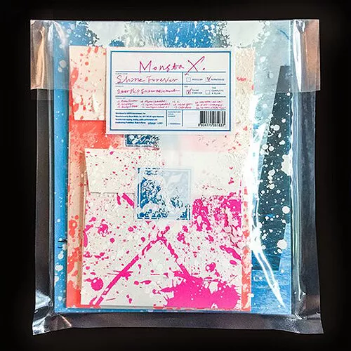 MONSTA X [SHINE FOREVER] 1st Repackage Album SHINE CD+POSTER+Buch+Sticker+Karte