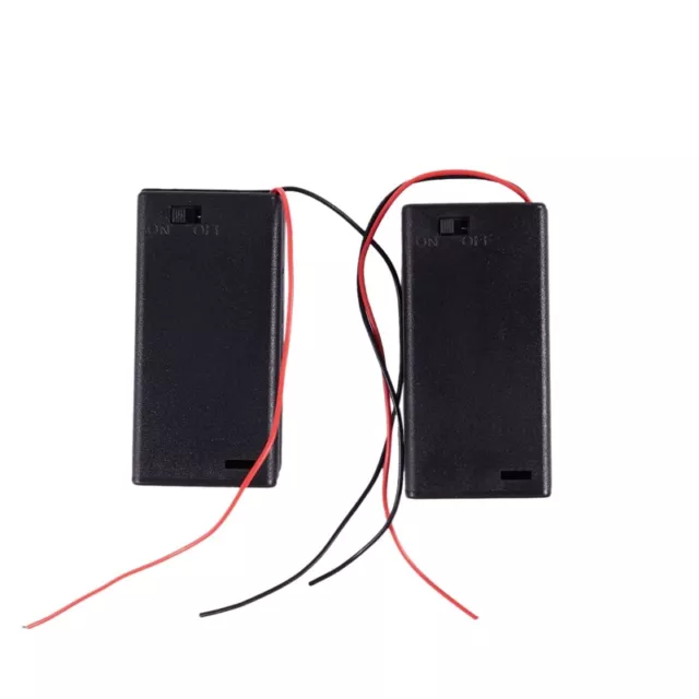 2X(2 X AA 3V Battery Holder Case Box Slot Wired ON/OFF Switch W Cover S5R8)6448
