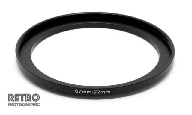 67mm to 77mm 67-77mm Step-Up Stepping Ring Filter Adapter - UK Stock