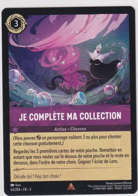 Carte Lorcana Je Complete Ma Collection 63/204 Rare Chap 3 Neuve Sous Sleeve Vf