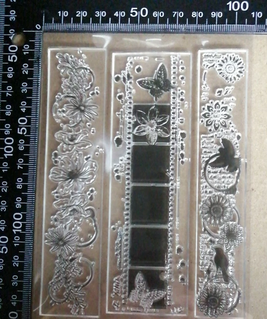 3 Clear Stamps Film Strip Grunge Planner Journal Cardmaking Scrapbook Diary