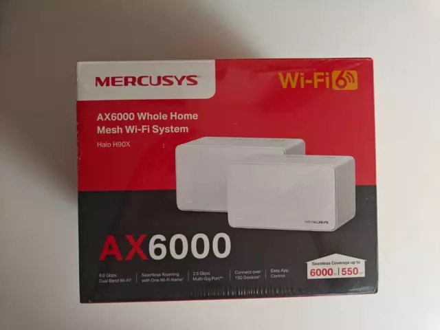 Router TP-Link MERCUSYS HALO H90X (2-Pack) AX6000 SISTEMA MESH Wi-Fi 6