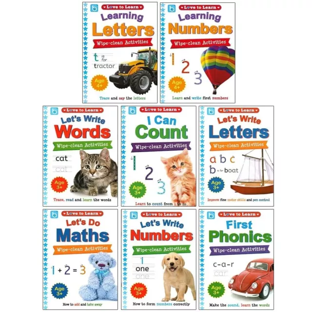 Love to Learn Wipe Clean Activities 8 Books Collection Set - Age 3+ - Paperback