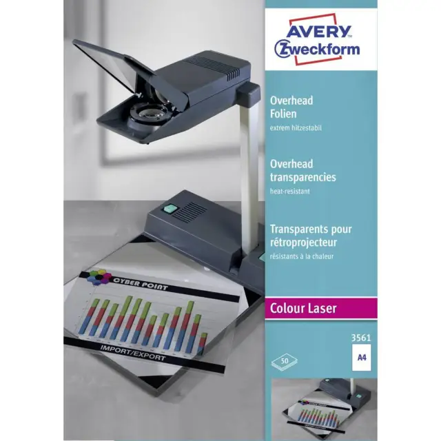 Avery-Zweckform 3561 3561 Transparent pour rétroprojecteur A4 imprimante laser,