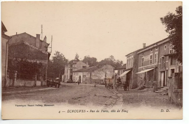 CROUVES - Meurthe et Moselle - CPA 54 - the rue de Paris, side of Foug