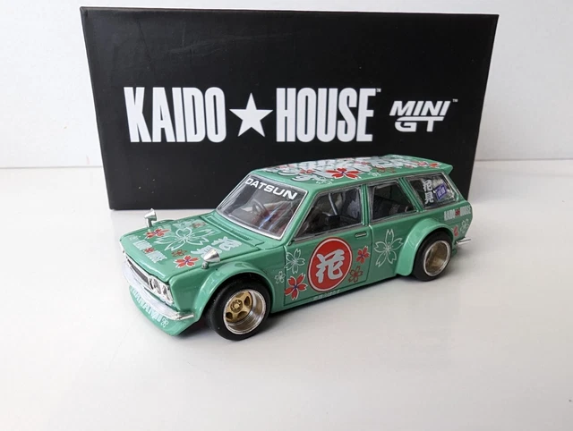Mini GT 1/64 Kaido House Datsun 510 Pro Street - Verte - Édition Exclusive Mijo USA