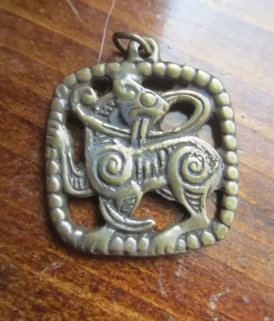 Viking Lion Bronze Medieval Norse Creature Pendant Jewelry