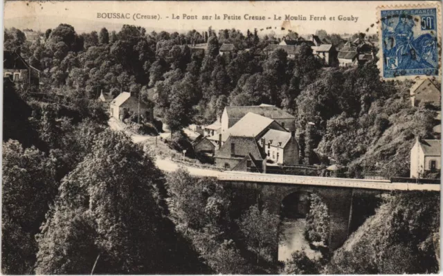 CPA BOUSSAC - Le Pont sur la Petite Creuse - Le Moulin Ferre et Gouby (121630)