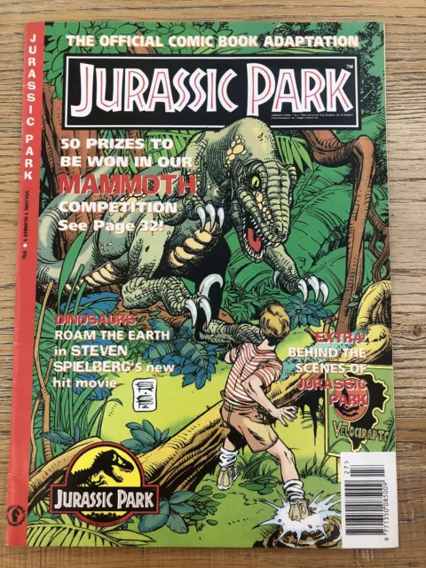 Jurassic Park Official Comic book Adaptation Volume 1 Number 1  Fine condition